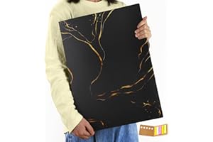 Qunrwe A3 Art Portfolios Case 60 Pages,Marble Black Diamond Painting Storage Book,11.8 x 16.5 inch Pocket Protector with Index Stickers,Clear Portfolio Folder for Artwork,Report,Photo