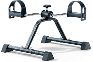 FITKS360 Under Desk Elliptical & Mini Exercise Bike – Seated Leg Exerciser & Pedal Machine for Seniors Arm & Leg Workout, with Non-Slip Covers & Multiple Adjustable Resistance/Speeds