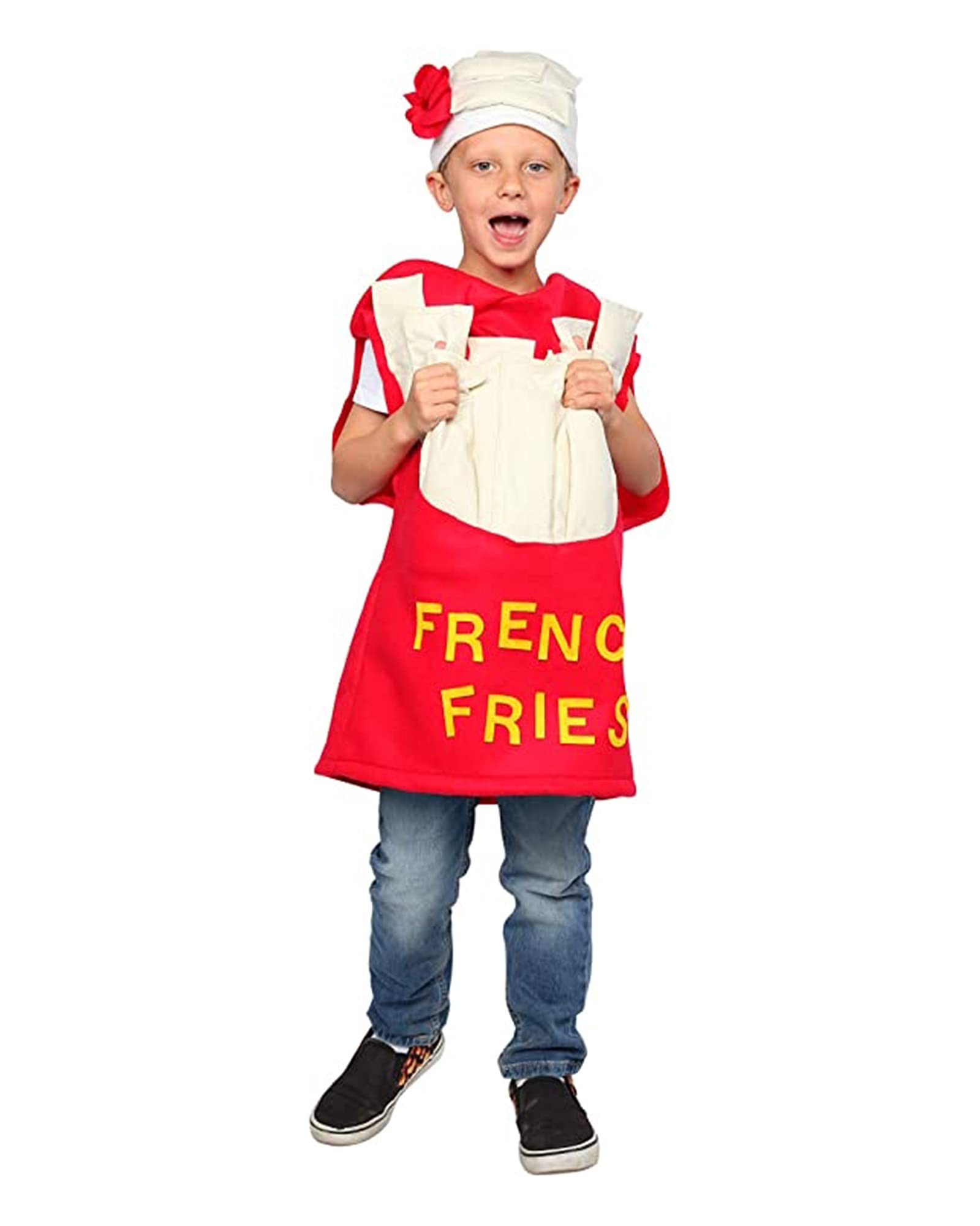 Dress Up America 1061-M Fun Fries Costume for Boys and Girls French Fry Kids, Red