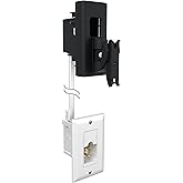 SANUS Speaker Wall Mount + Power Kit - Universal Speaker Mount Tilts, Swivels & Hides Cords Behind Wall w/ 10ft ETL Certified Cable - DIY Install Works w/Sonos Era 100 & Satellite Speakers up to 8lbs