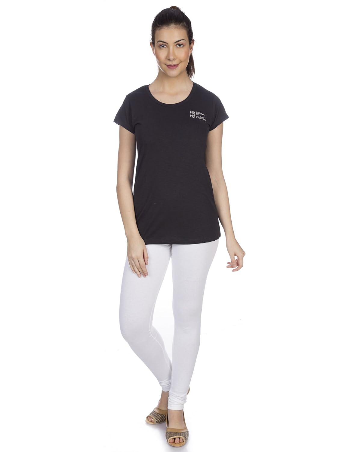 goldstroms women's yoga/sports solid slub cotton tshirt