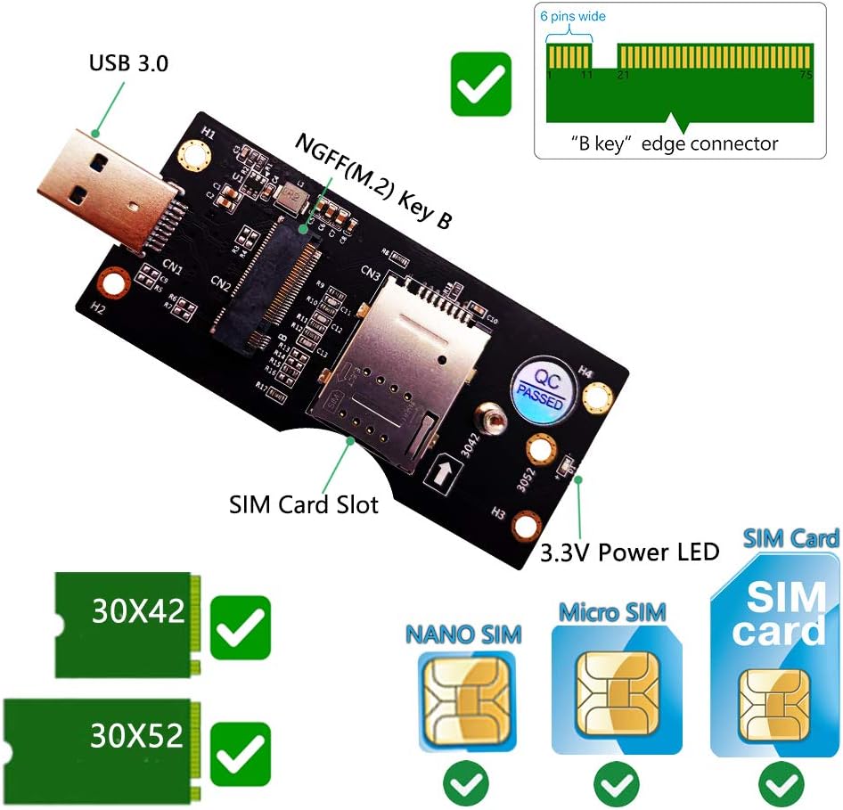 LeHang NGFF(M.2) to USB 3.0 Adapter with SIM 8pin card Slot for 3G/4G/5G Module - Image 3