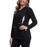 GINKANA Women Nursing Shirts for Breastfeeding with Hidden Zipper Long Sleeve Hoodie Causal Sweatshirt Breast Pumping Tops