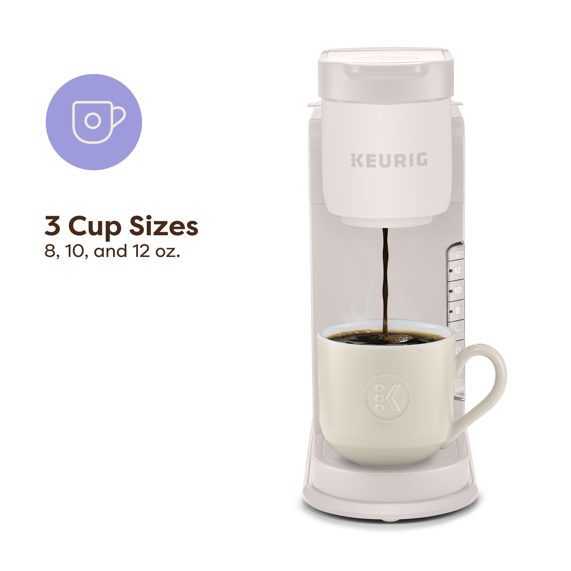 Keurig K-Express Cafetera de cápsulas K-Cup de una sola porción, 3 tamaños de preparación, función de botón fuerte, depósito extraíble de 42 oz, piedra cálida