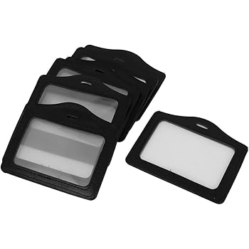 Amazon.com : Cosmos ® Black 5 Pcs Faux Leather Business ID Badge Card