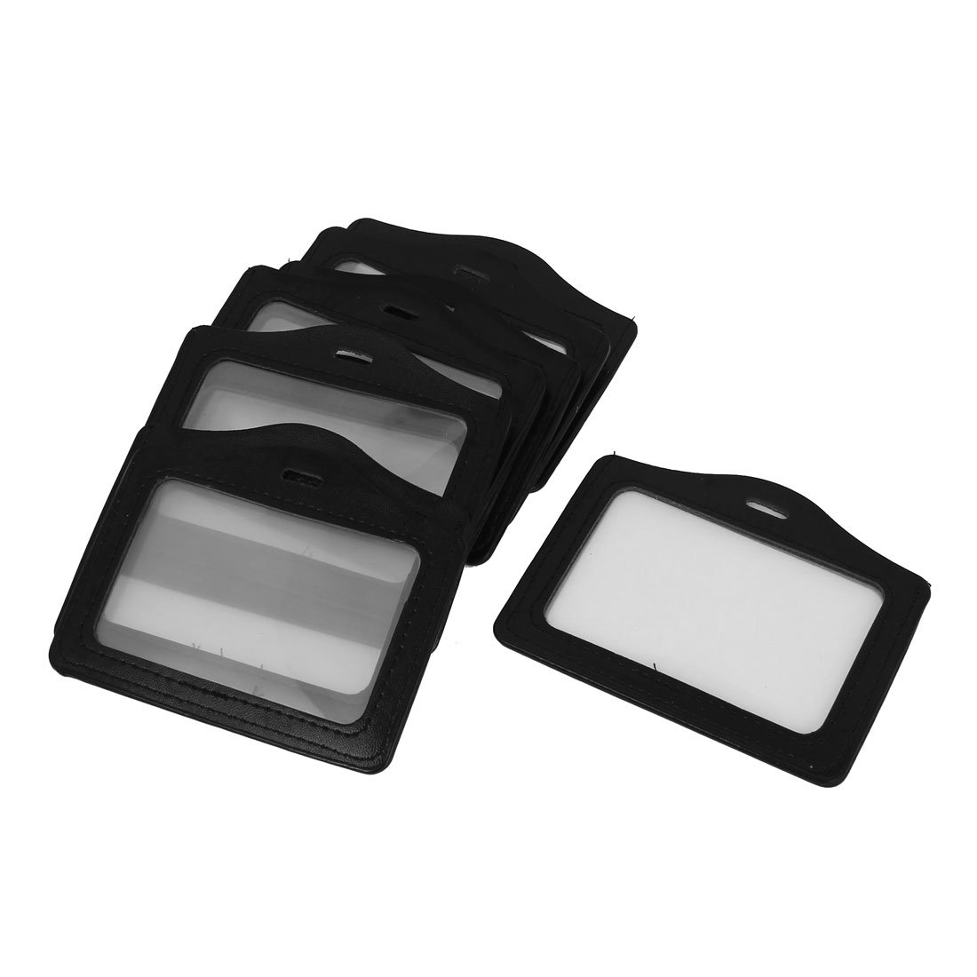 Sourcingmap Faux Leather Horizontal Name Tag Employee ID Work Badge Card Holder 10pcs (Pack of 10)