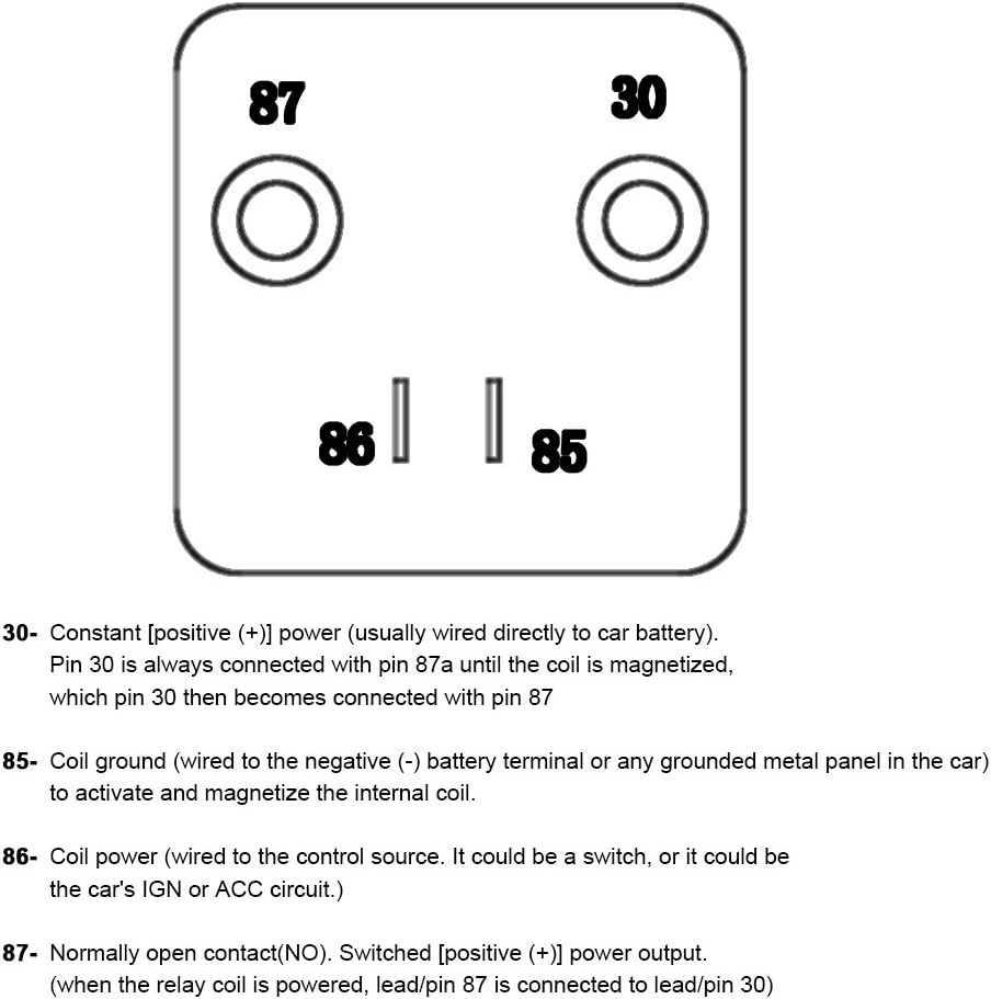 FOSHIO Auto Start Relay Heavy Duty Split Charge Relay Switch 12V 200A SPST 4pin Relay with Terminals and Wire Connection Lug: Automotive