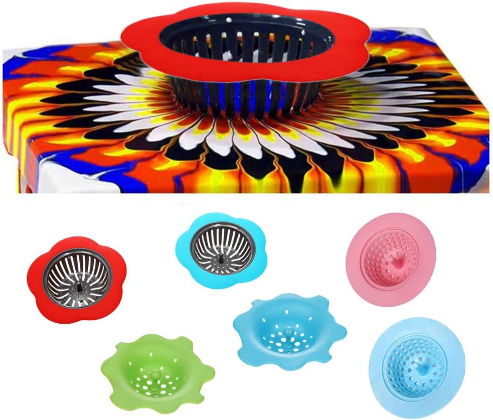 SUPVOX Silicone Filter - 6Pcs Kitchen Sink Strainer Efficient Anti-Clogging Drain Filter for Bathroom and Floor Drain Random Colors - Image 4