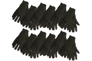 Midwest Gloves & Gear Adult Jersey Gloves, Brown, Large Pack of 12 US