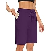 DIBAOLONG Womens Yoga Shorts Loose Comfy Drawstring Lounge Bermuda Shorts with 3 Pockets