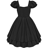 EXARUS Girls Dresses Teen Puff Sleeve/Spaghetti Strap/Halter Smocked Dress Floral School Dance Homecoming Summer Casual