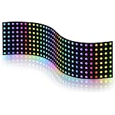 BTF-LIGHTING WS2812B RGB 5050SMD Individually Addressable Digital 8x32 256 Pixels 12.5in x 3.1in LED Matrix Flexible FPCB Full Color Works with SP802E,etc Controllers Image Video Text Display DC5V