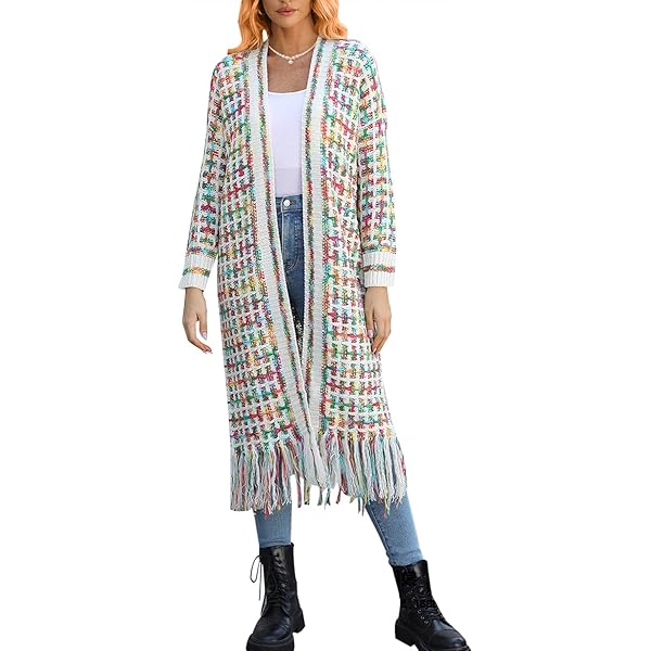 ジャケット・アウター vintage fringe design maxi coat cardigan ジャケット・アウター vintage fringe design maxi coat