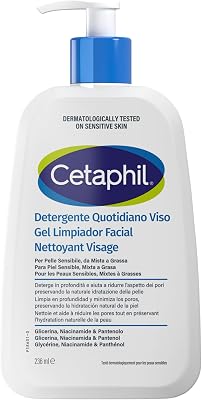 ® Gel Limpiador Facial 236ML, Piel Sensible, Mixta a Grasa, Limpia en Profundidad, exceso Sebo y maquillaje y Minimiza Poros, con Niacinamida, Glicerina y Pantenol.
