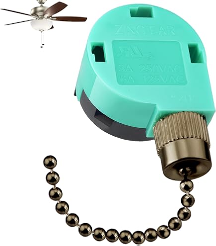 CeilingFanSwitch Zing Ear ZE-268S6 ZE-208S6 Switch 3 Speed Pull