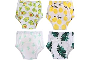 ibasenice 4pcs Training Pants Washable Gauze Potty Pants for Boy Girl Boy Girl Cartoon Design Reusable