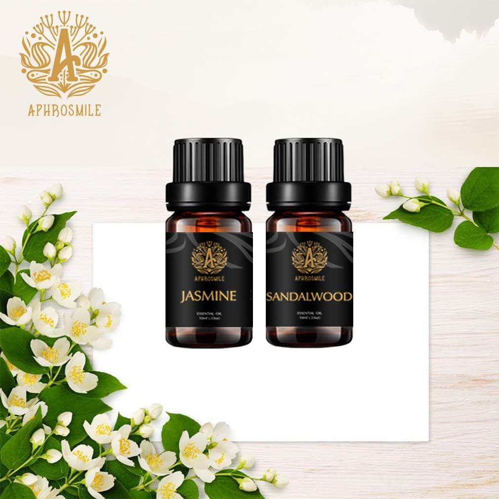 Jasmine and Sandalwood Essential Oils Set for Diffuser Aromatherapy Kit for Humidifier Therapeutic Grade 100% Pure Oil for Home 2x10ml - Image 3