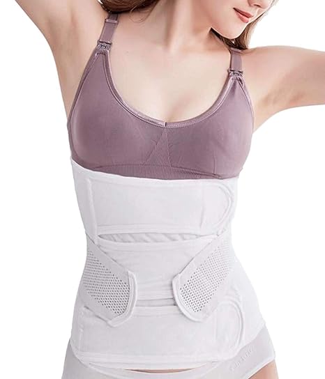 Buy Sayfut 3 In 1 Women S Cotton Polyester Postpartum Girdle Recovery Belly Band Wrap Belt White X Large At Amazon In