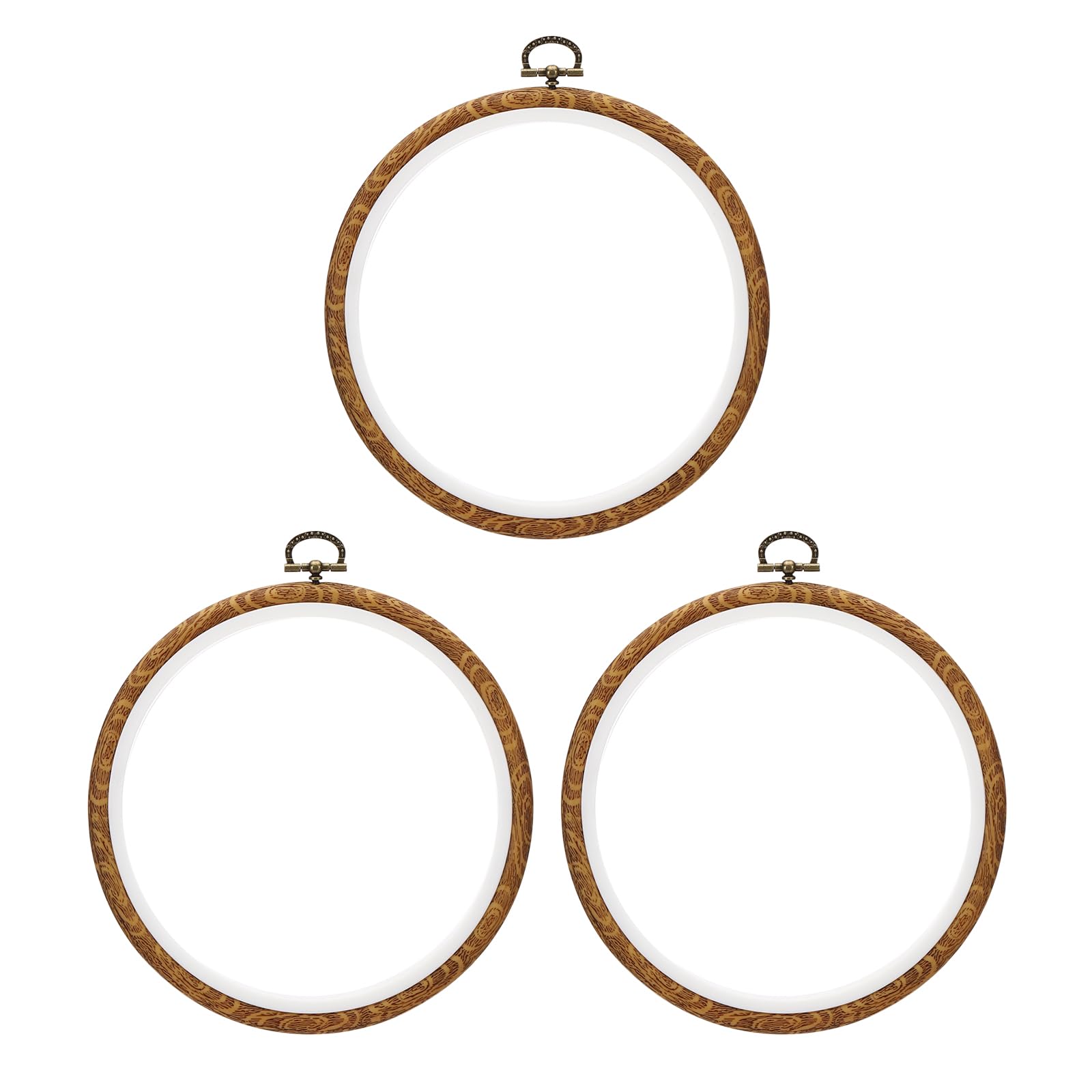 PATIKIL 6inch Embroidery Hoops, 3Pieces Imitated Wood Circle Frame Cross Stitch Hoop Ring for Embroidery Art Craft Sewing Ornaments Hanging Decoration