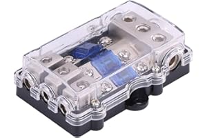 Car Blade Fuse Box, Car Fuse Holder, Universal 60A Car Auto Vehicle Stereo Audio Power Fuse Box Holder Block 1 in 3 Ways Out 