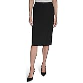 Halston Womens Woven Suiting Pencil Skirt