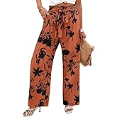 Angerella Womens Wide Leg Pants High Elastic Waist Casual Flowy Trousers Summer Beach Pants with Pockets