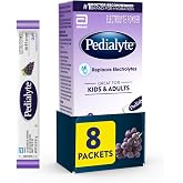 Pedialyte Electrolyte Powder, Hydration Drink for Kids &amp; Adults, Grape, 8 Powder Packets