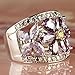 Narica Womens Charming Pear Cut Amethyst & Citrine Flower Shaped Cluster Cocktail Ring