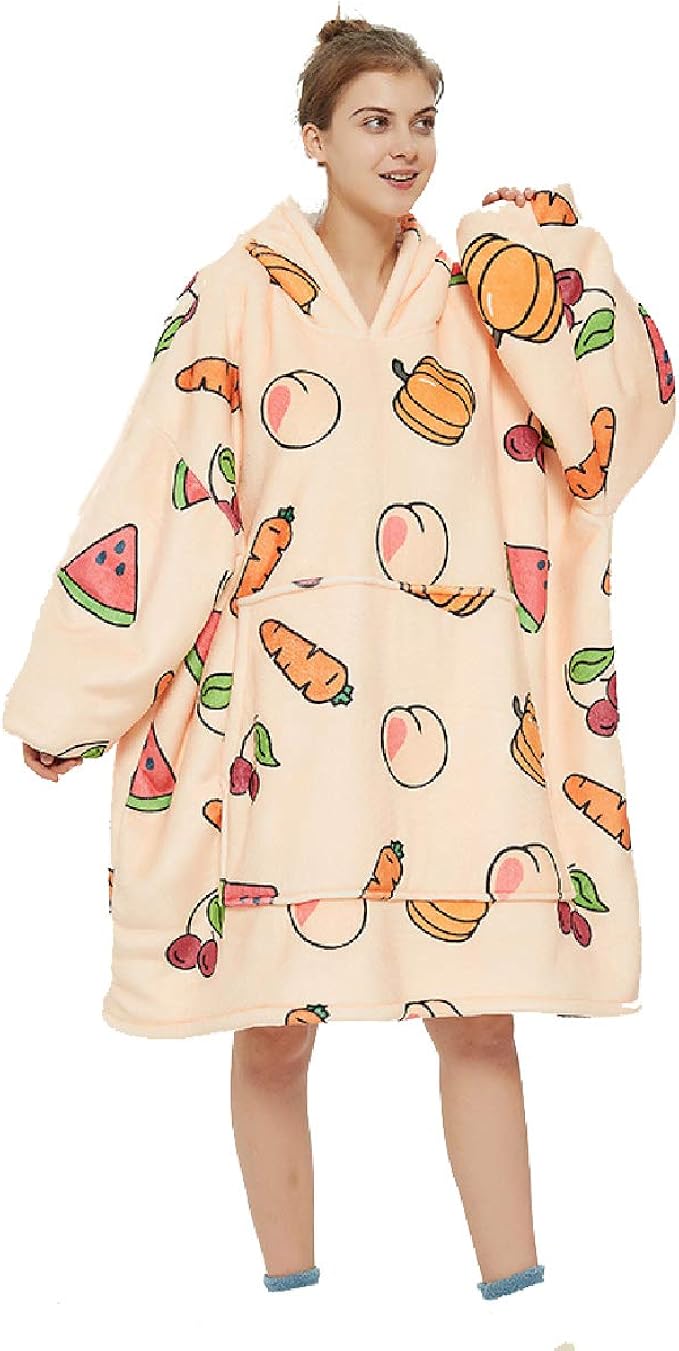 OLOEY Oversized Sherpa Hoodie, Wearable Blanket Hoodie, Comfy Blanket