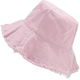 Quanhaigou Frayed Unisex Sun Hats, Fashion Beach Bucket Hat for Men Women,Summer Outdoor Boy's Girls Boonie Cap