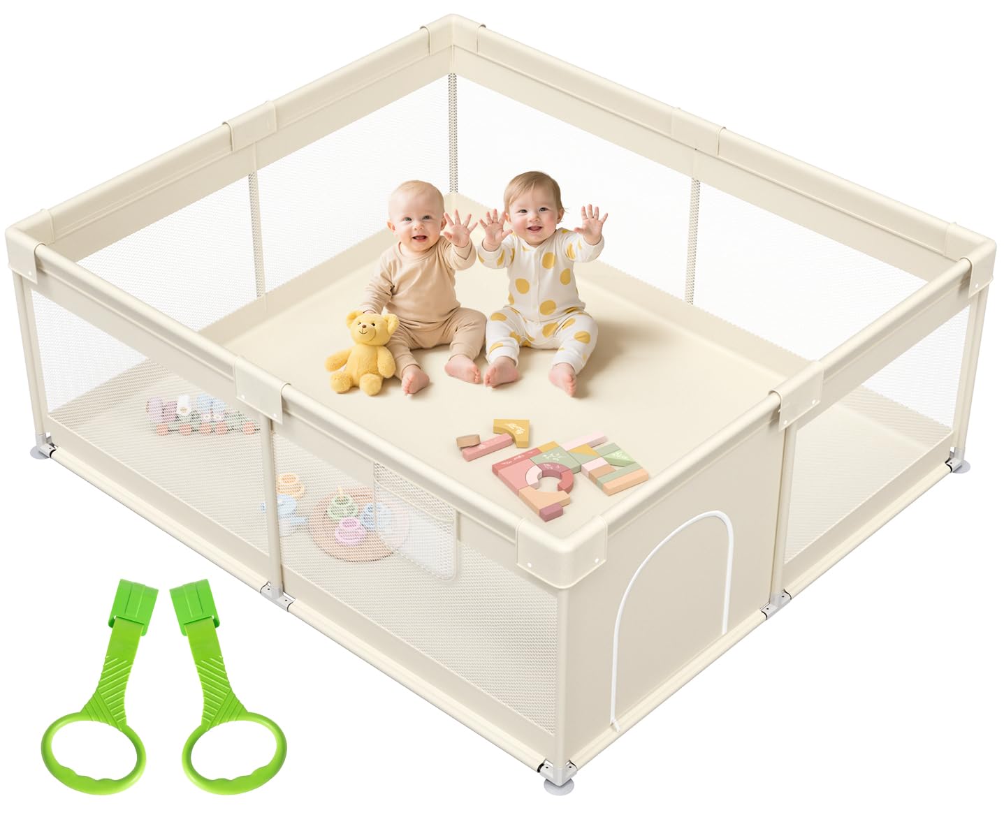 Photo 1 of Mloong Large Baby Playpen for Toddler - 69×59in Babies Play Pen Playard Active Center Beige