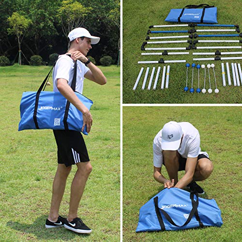 JOGENMAX Ladder Toss Indoor/Outdoor Lawn Game Set with 6 Bolo Balls, Portable Carrying Bag and Score Trackers, Great for Kids, Adults, Family Size 38x24 Inch - Thumbnail 7