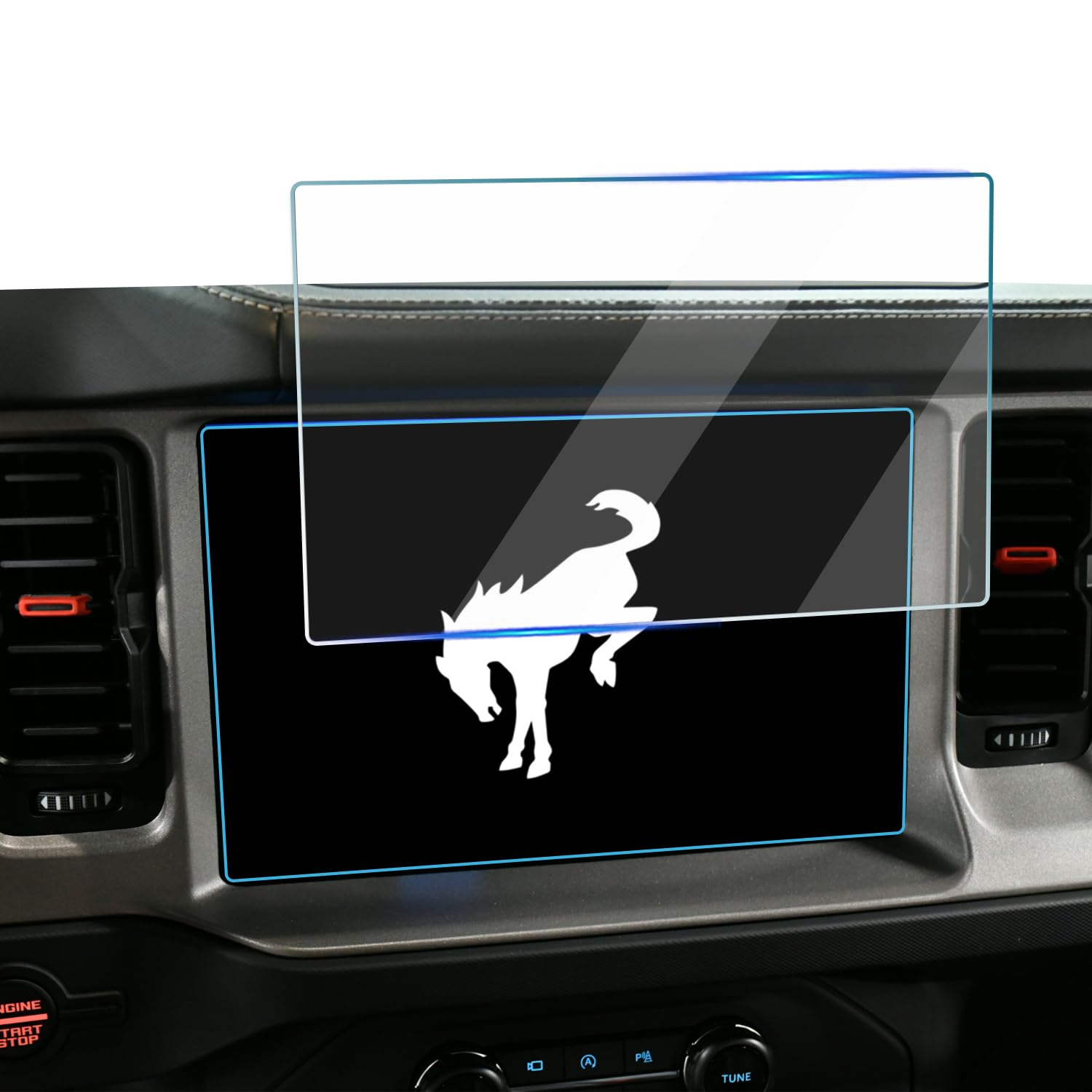Photo 1 of KOOGEN Tempered Glass Screen Protector for Ford Bronco 2021-2025,Infotainment Navigation Screen Film Compatible With Bronco 2025 2024 2023 2022 2021 Accessories - 12 inch