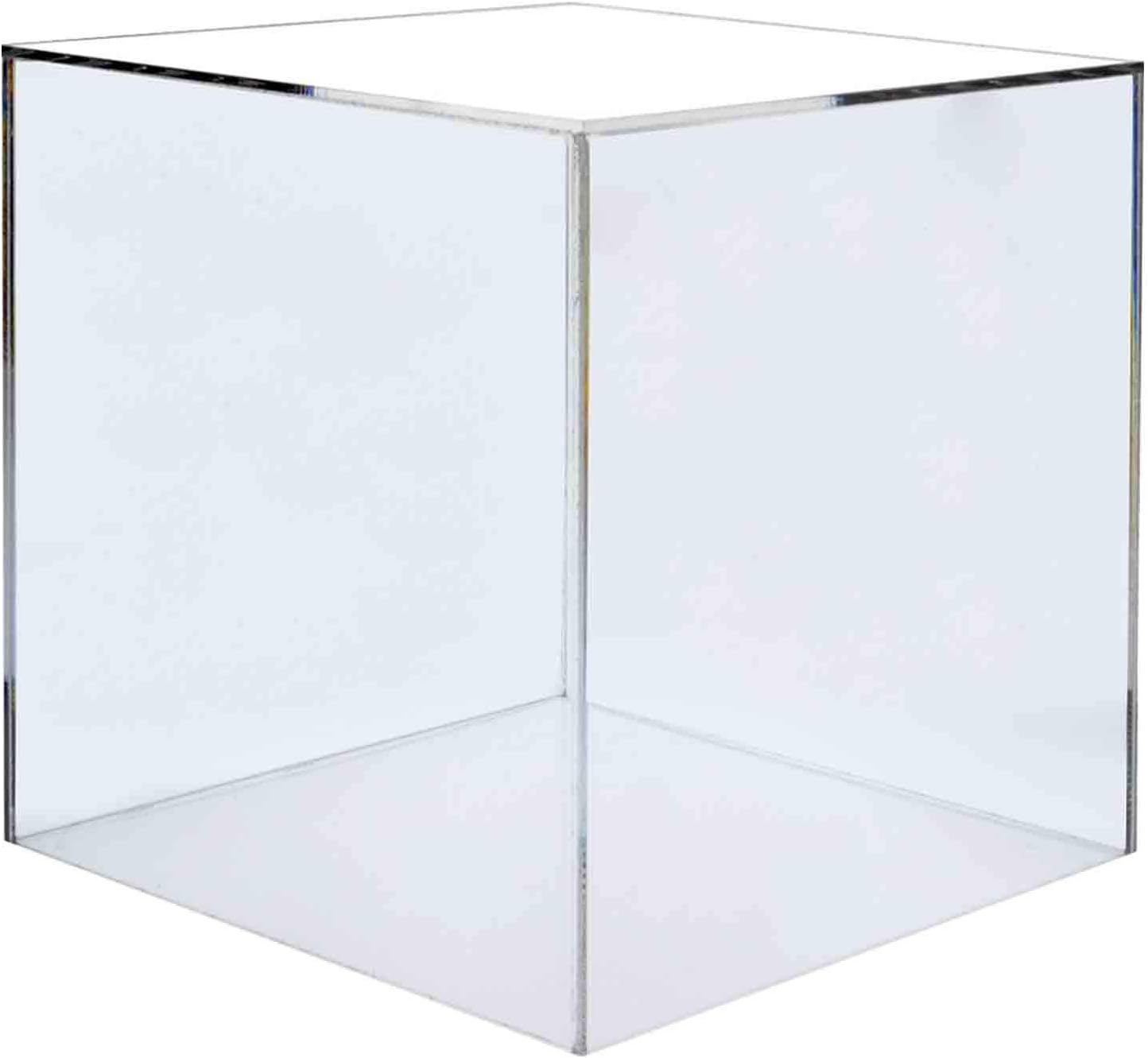6" Clear Acrylic Display Box with One Open Side Versatile Square Plexiglass Retail Product Riser or Merchandise Storage Bin No Assembly by Marketing Holders