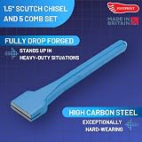 Footprint 1.5 in Scutch Chisel and Combs Set with Drop Forged Handle view 3