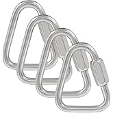 Qjaiune 4Pcs Delta Quick Links 3/16 Inch 316 Stainless Steel Triangle Locking Quick Connector, M5 Quick Link Chain Heavy Duty Durable Chain Connector - 716lbs Capacity