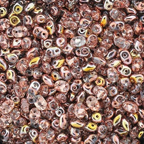 Czech SuperDuo Two-Hole Seed Bead 2.5X5MM (Crystal Capri Gold) Approx 24gm Tube