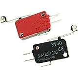 YXQ 5Pcs 250V AC SPDT 1NO 1NC Limit Switch Micro Switch SV-166-1C25 Long Lever with Wheel Automatic Reset