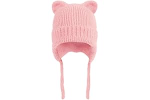 ZOORON Kids Winter Hat for Boys Girls, Cat Beanie Children Knit Skull Cap with Warm Ear Flap, Teen Beanie Hat Age 5-15 Years