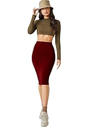 WDIRARA Women's Basic High Waist Solid Elegant