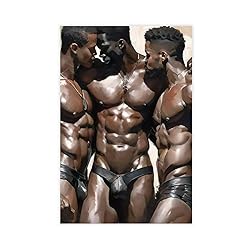 HMLZSJ Nude Muscle Male Torso Portrait Art Gay