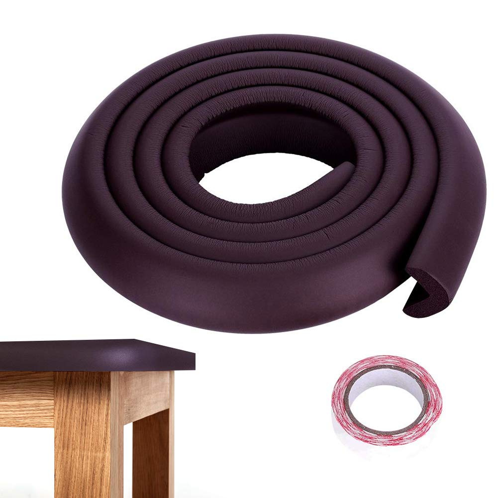 Kids Baby Safety Rubber Bumper Strip, 2M Protectors Table Safe Corner Guard Anti-Collision Bar Protector for Different Size Furniture, Suitable for Home, Nursery(Coffee)