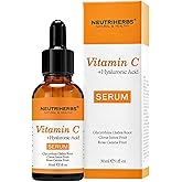 NEUTRIHERBS Vitamin C Serum for Face with Hyaluronic Acid, Firm, Anti Aging, Brighten, Even Skin, Daily Skincare Natural Nourish Facial Serum,1 fl oz