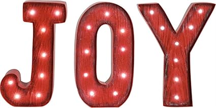 Buy Red Letter Joy Led Light Up 6 Christmas Tabletop Sign Online At Low Prices In India Amazon In