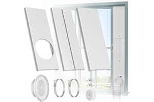 HOXHA Window Duct Kit Dryer Window Vent Kit for 4” Ducting Dryer Vent Hose, Sliding Window Vent Kit Fit with Dryer, Inline Duct Fans, Grow Tents