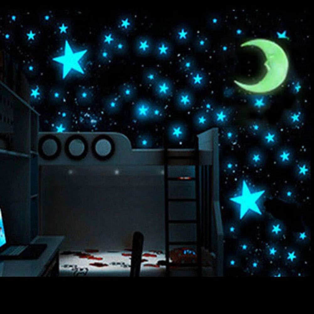 SUPWALS Pegatinas de pared Estrellas Luna Luminoso Adhesivo De Pared
