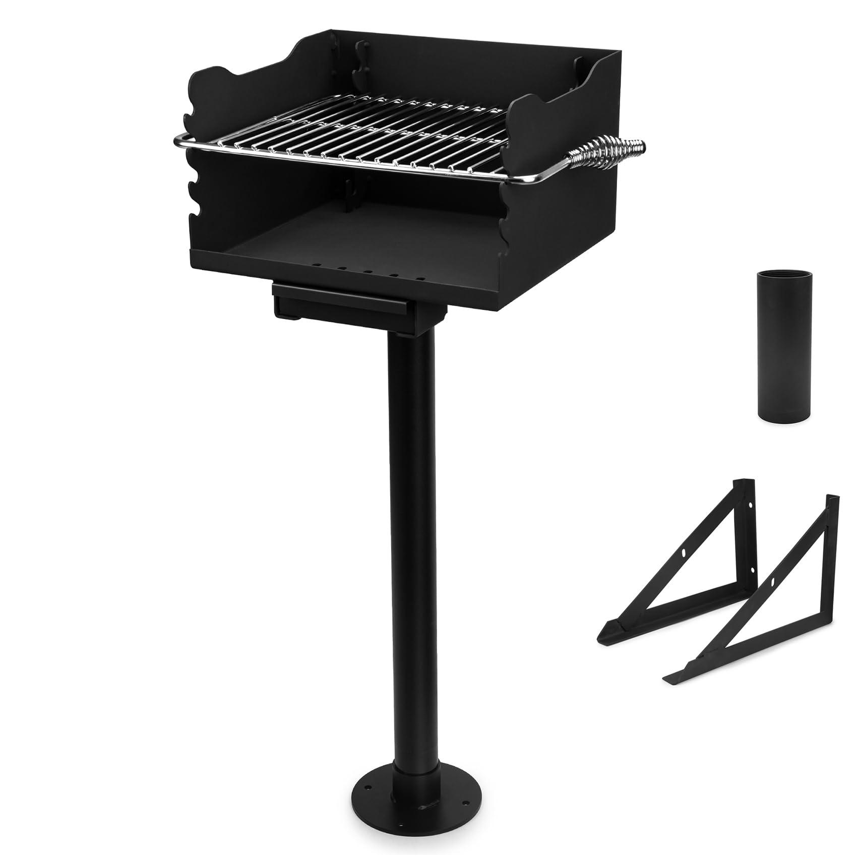 Photo 1 of **MISSING THE STAND**Stanbroil Charcoal Barbecue Grill for Outdoor, Heavy Duty Steel Park BBQ Grill with Stainless Steel Cooking Grate and Above/In Ground Post for Camping and Backyard