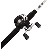 Shakespeare Alpha Medium 6' Low Profile Fishing Rod and Bait Cast Reel Combo (2 Piece),Black, White