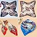 Women Flower Painted Imitated Silk Satin Square Scarf Head Neck Shawl 35
