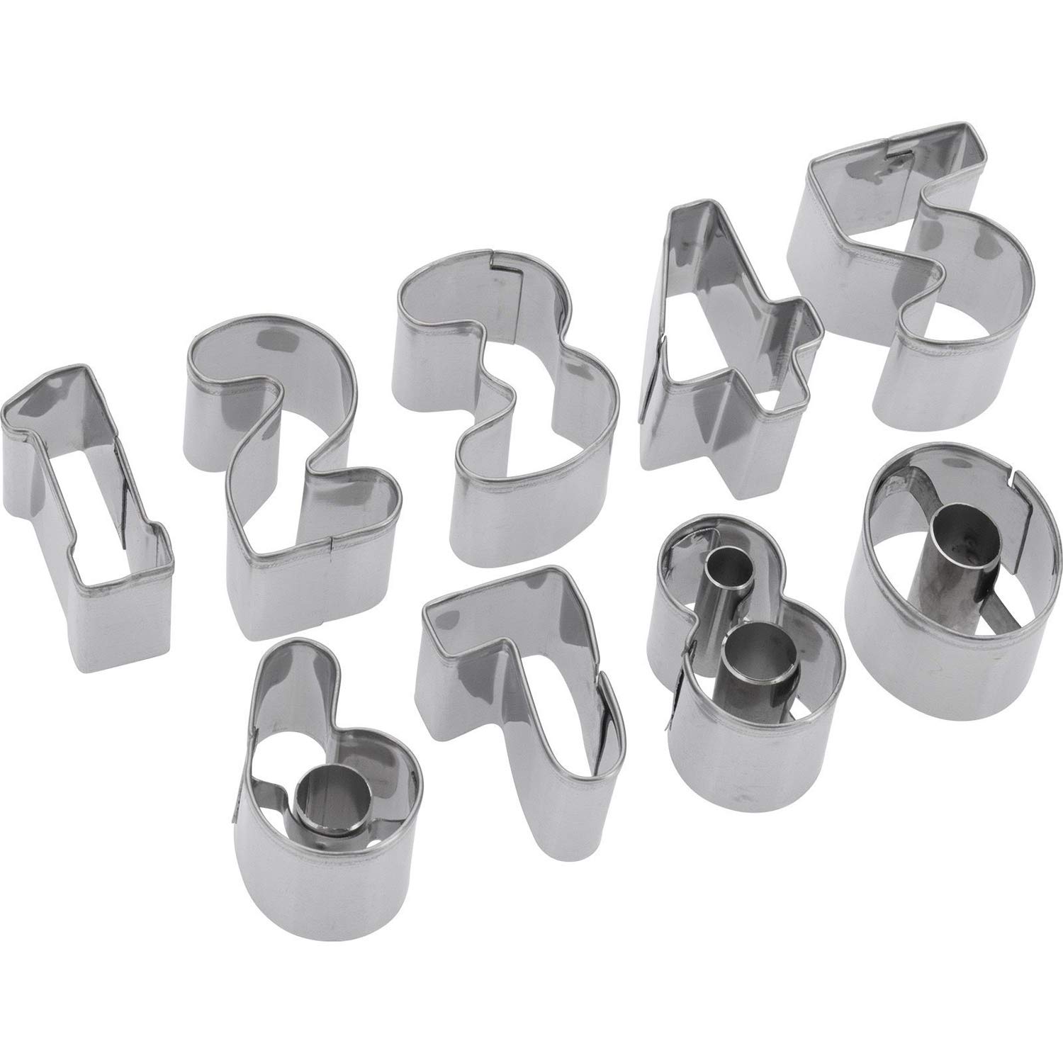 Westmark Set Of 9 Cookie Cutters, Numbers 0 To 9, Stainless Steel, Silver, 35382280